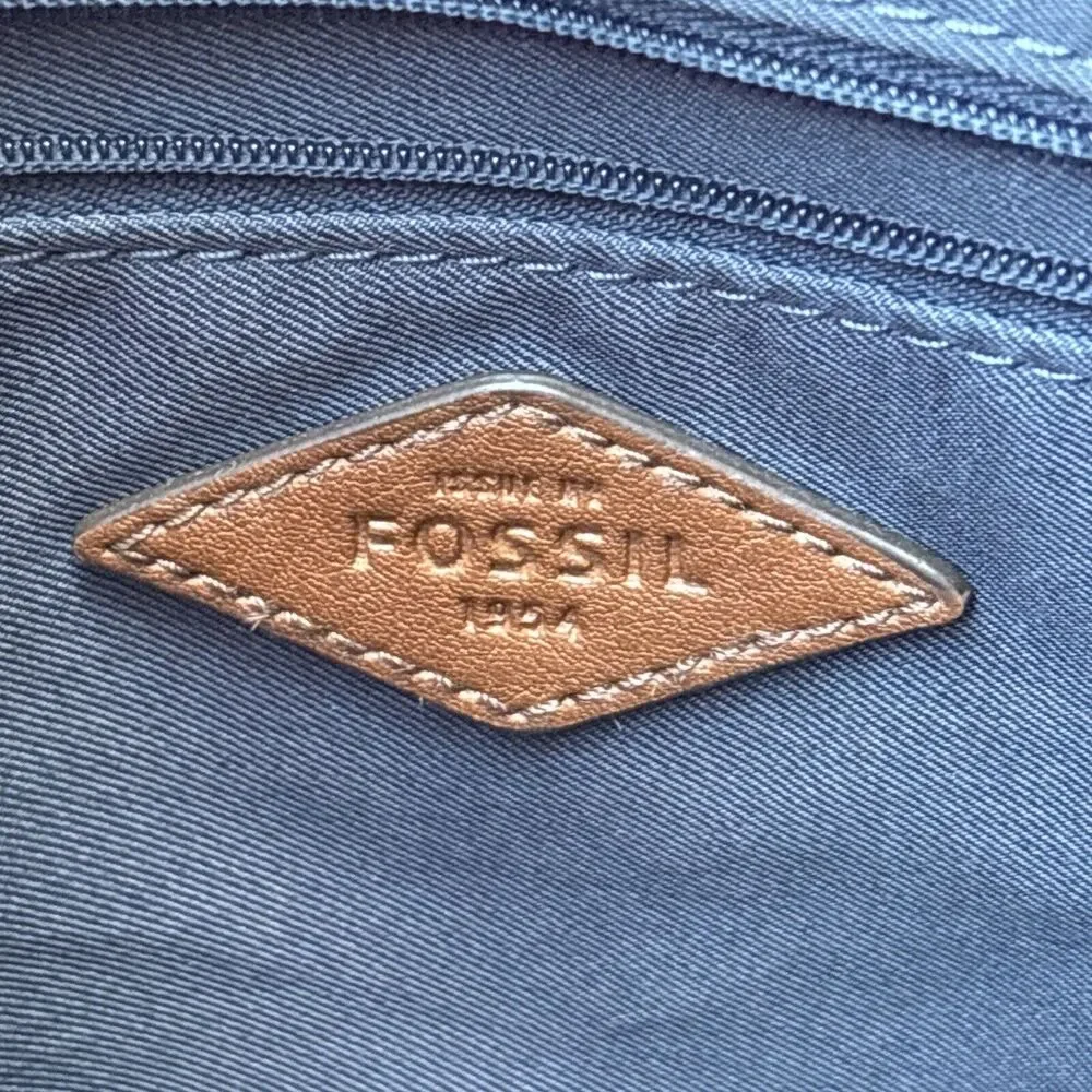 FOSSIL Multi-Colored Botanical PVC/Leather Crossbody Purse Bag Preowned - Picture 9 of 13